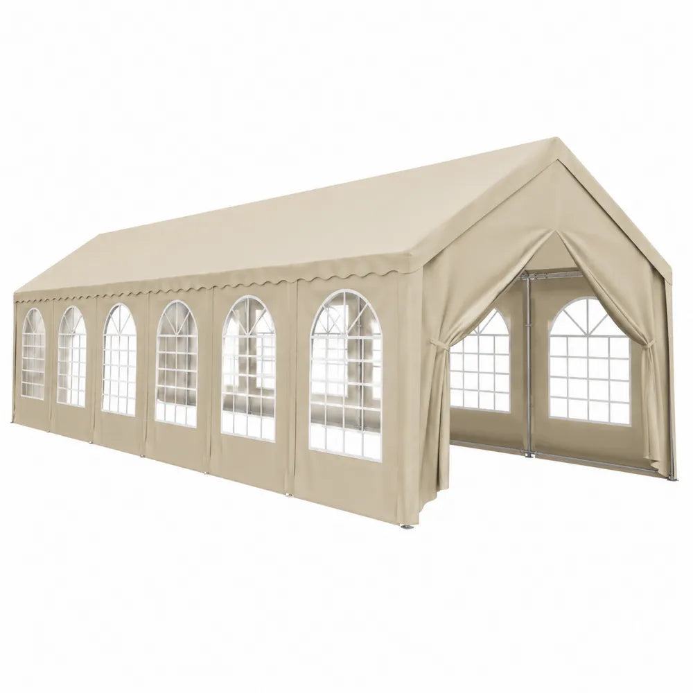 Outdoor Party Tent Polyester Steel Frame Beige 12m x 6m
