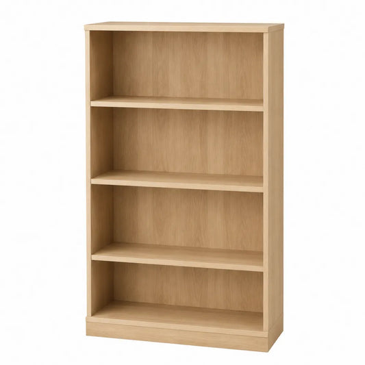 MDF Oak Veneer Bookcase with 4 Shelves 120cm x 80cm x 30cm