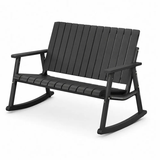 HDPE Outdoor Rocking Bench Black 120cm